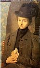 Julian Alden Weir Famous Paintings - The Black Hat